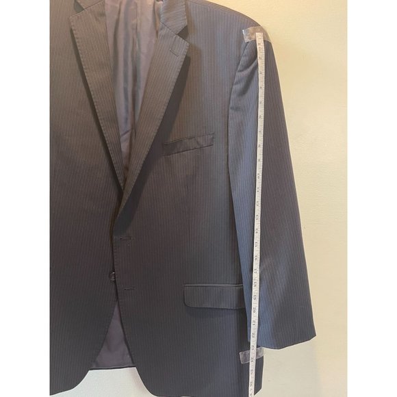 Joseph Abboud Mens Wool Coat Sports Blazer Single Breasted Long Sleeve Blue 46R - Picture 4 of 8